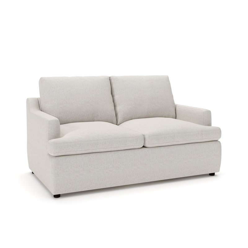 Essex 65" Upholstered Loveseat, Macarena Light Gray Basketweave