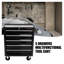 Coffre à outils 5 tiroirs, armoire à outils roulante avec système de verrouillage pour rangement de garage - Armoire à outils en métal robuste avec 4 roues, noir-240621400