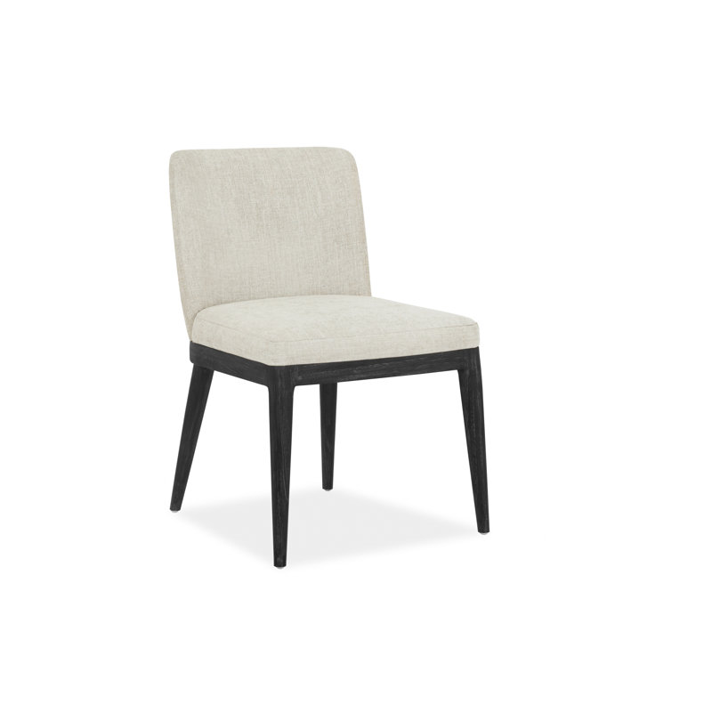 Menlo 19'' H Upholstered Teak Side Chair, Black