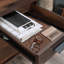 Bureau d'ordinateur, finition brune