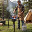 Réchaud de gaz propane extérieur à brûleur unique, réchaud de camping au propane GPL 100 000 BTU, cuiseur d'extérieur en acier au carbone robuste, avec support haut et régulateur PSI