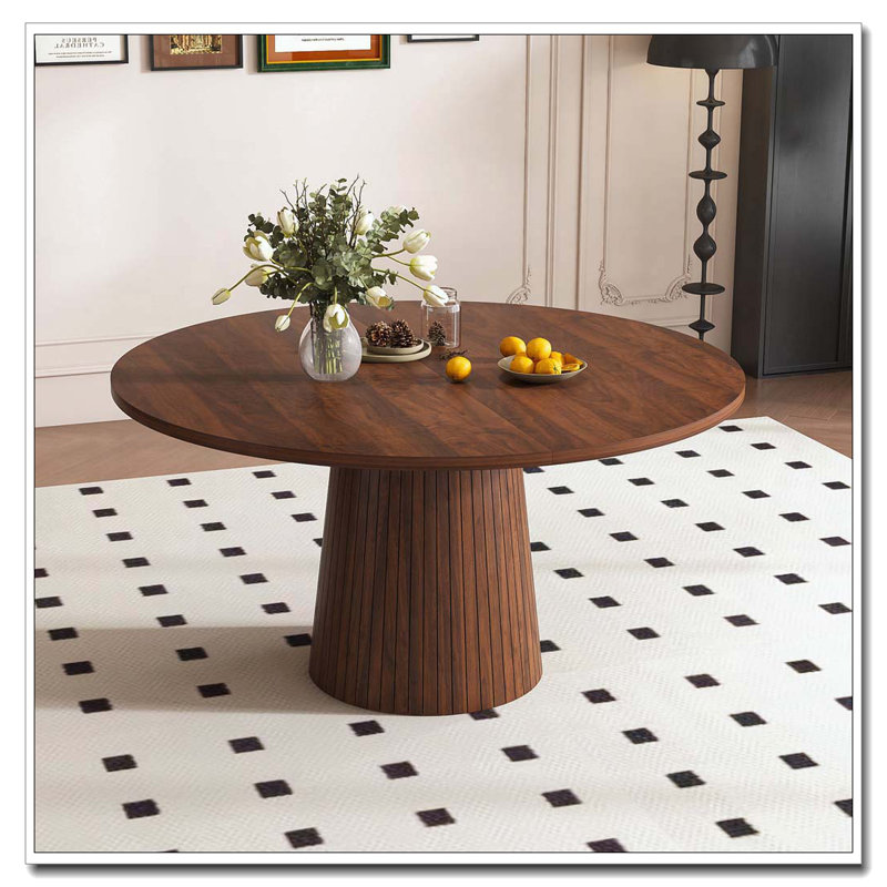 47 inch Round MDF Dining Table, Walnut