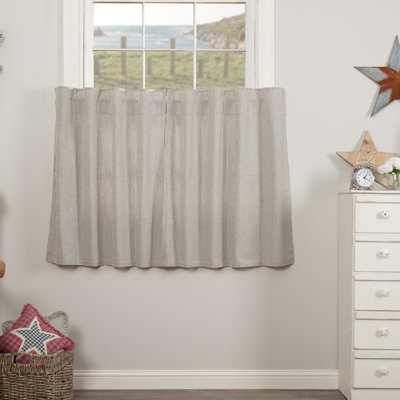 Peltier Cotton Striped Tailored Cafe Curtain