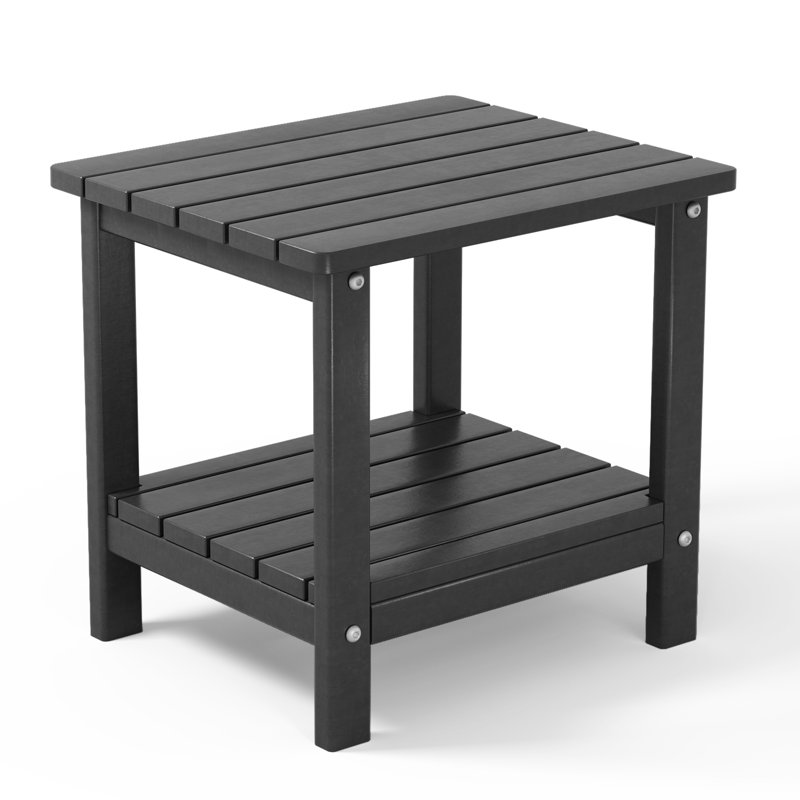 Auron 15.8" W Rectangular Side Table, Black