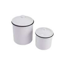 Monroe Lane Farmhouse Ceramic Decorative Jars - Set of 2, White