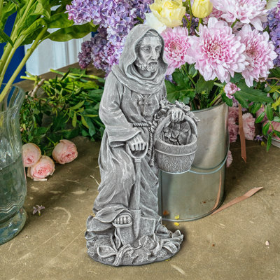 St. Fiacre, the Gardener's Patron Saint Statue