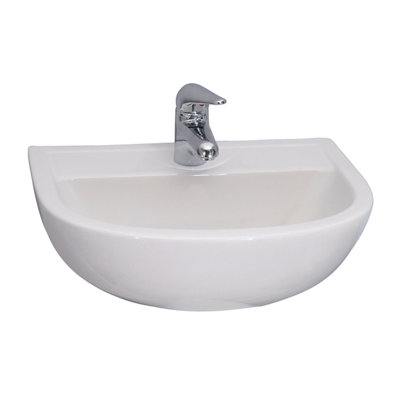 Barclay Compact 500 15 " Vitreous China U-Shaped Bathroom Sink and Overflow Hole
