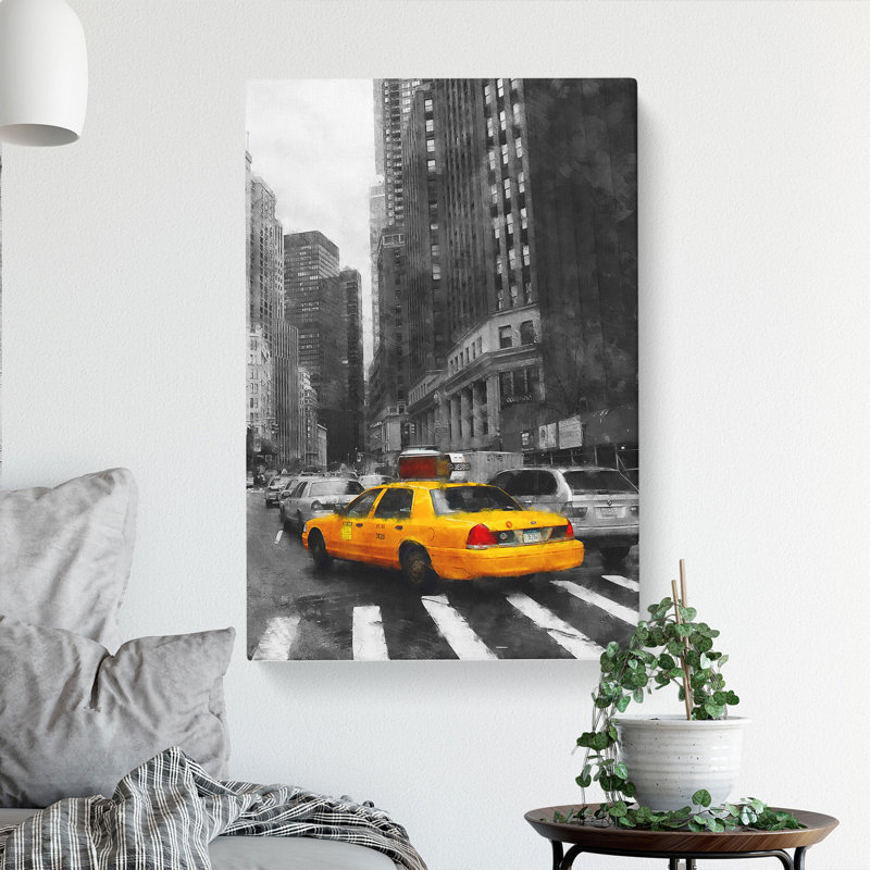 Yellow Taxi Cab Vol.2 - Wrapped Canvas, 60cm H x 40cm W x 3cm D