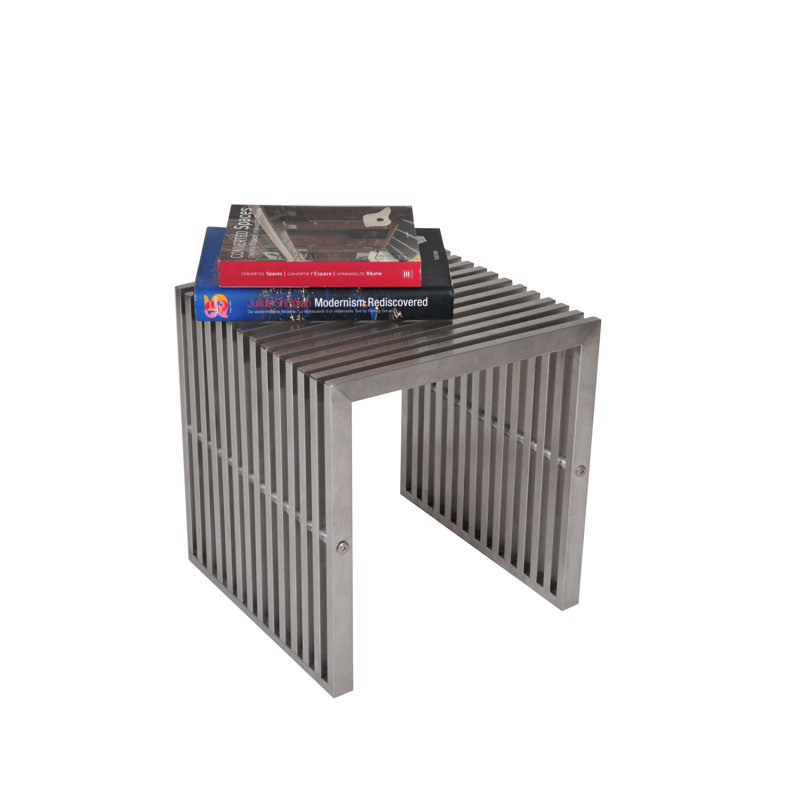 Tabouret d'appoint en métal Jules, Argent