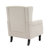 Duward Upholstered Beige Button Tufted Wingback Accent Chair with Rolled Arm and Thick Padded Cushion-541319379