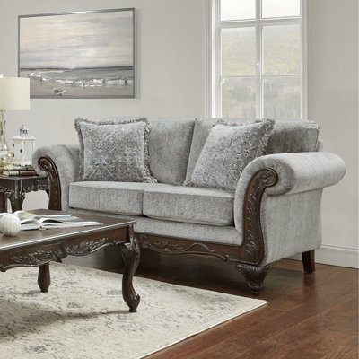 Halima Carved Wood Frame Loveseat by Astoria Grand