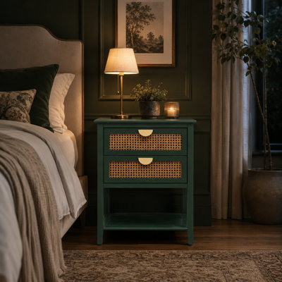 Totally 2 - Drawer Nightstand in Green