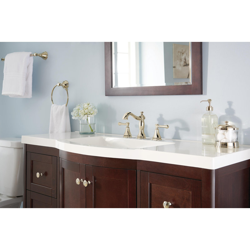 Cassidy Widespread Bathroom Faucet 3 Hole, 2-handle Bathroom Sink Faucet with Drain Assembly, Brilliance Polished Nickel
