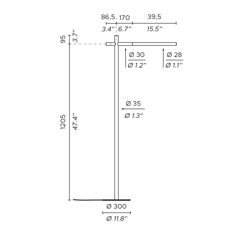 Bianca Liseuse Floor Lamp, Matte