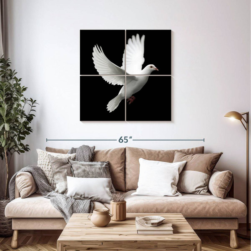Brampt White Dove, 38" H x 38" W