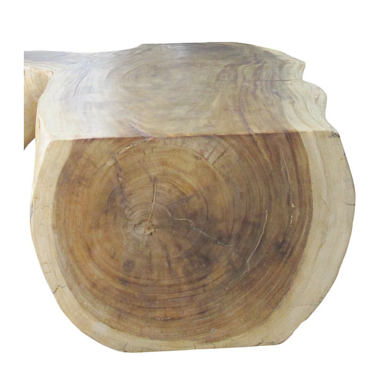 Table basse en forme de bloc en bois massif