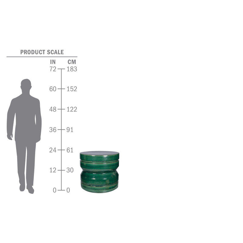Provenance Signature Outdoor Round Side Table, Emerald