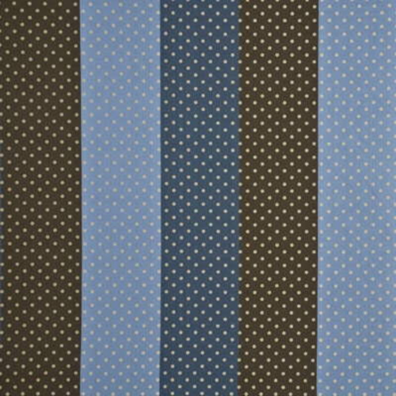 Mirabel Stripe Silk Fabric, Chocolate/Blue