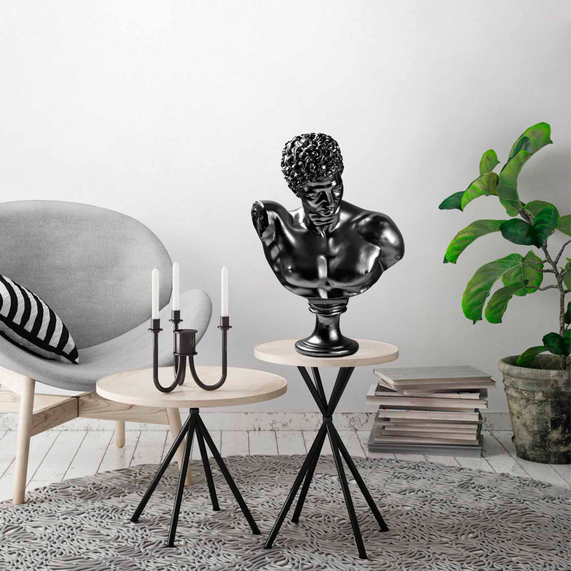 Objet décoratif peint à la main, noir, 13,4 x 19,7 x 9,4 pouces | 100% polyester | Des variations de couleurs uniques ajoutent du charme à n'importe quel espace | Parfait pour la décoration intérieure, le bureau ou les idées de cadeaux