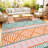 Outdoor Area Rug 9' x 12', Reversible Woven Polypropylene with Waterproof Finish, Geometric Pattern Patio Mat for Deck, Porch, Backyard or Beach-558808561-558808567