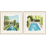 Pool House & Reflection Print by Dana Gibson
