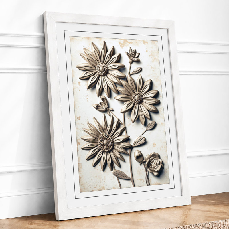 Study: Daisies Botanical - Print, A4 - 29.7 x 21.0 cm, White