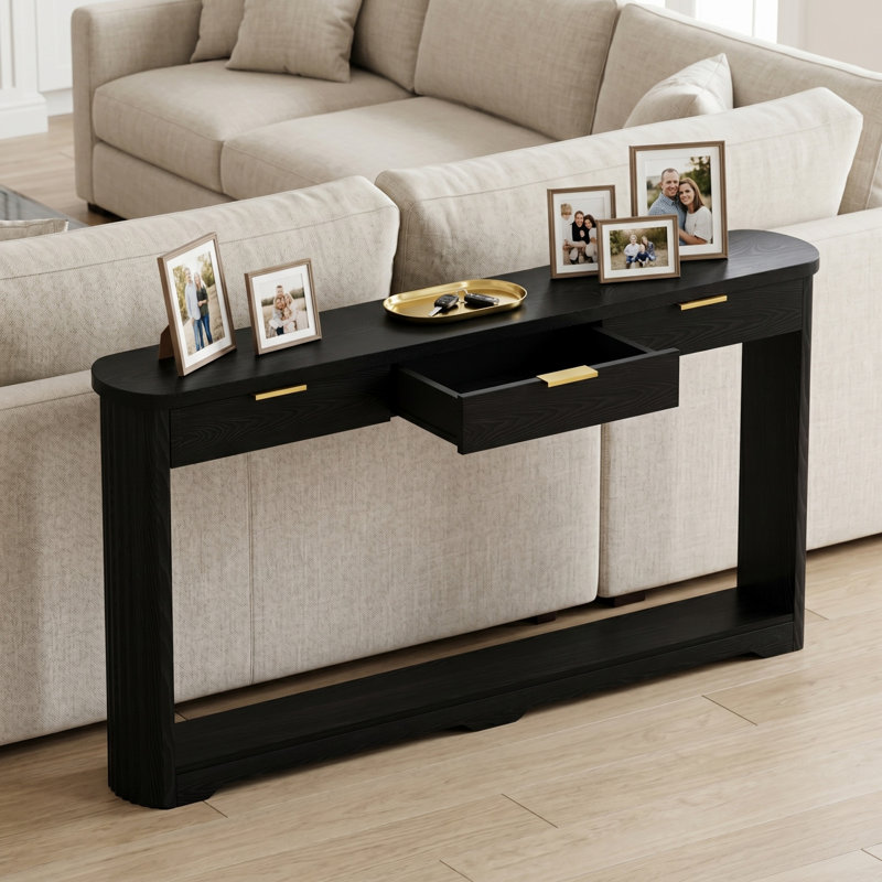 Table d'appoint en bois, Noir