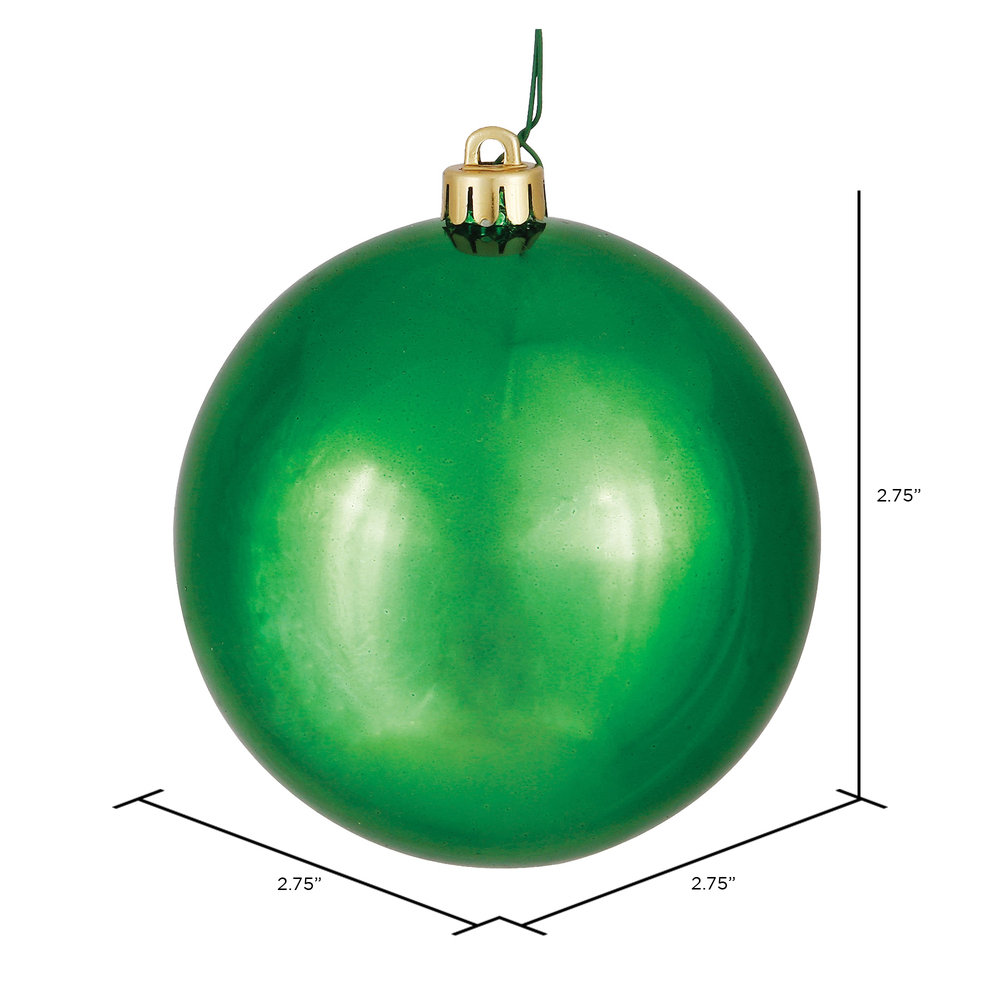 The Holiday Aisle® 4" Shatterproof Bauble, 2.75" H x 2.75" W x 2.75" D, Green