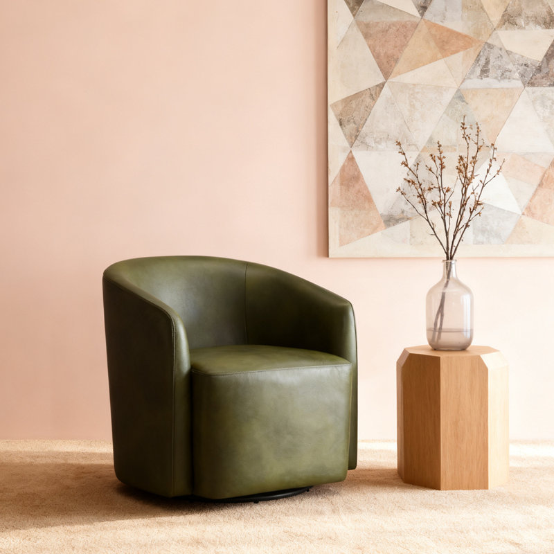 Fauteuil demi-tonneau rotatif Modern, Vert