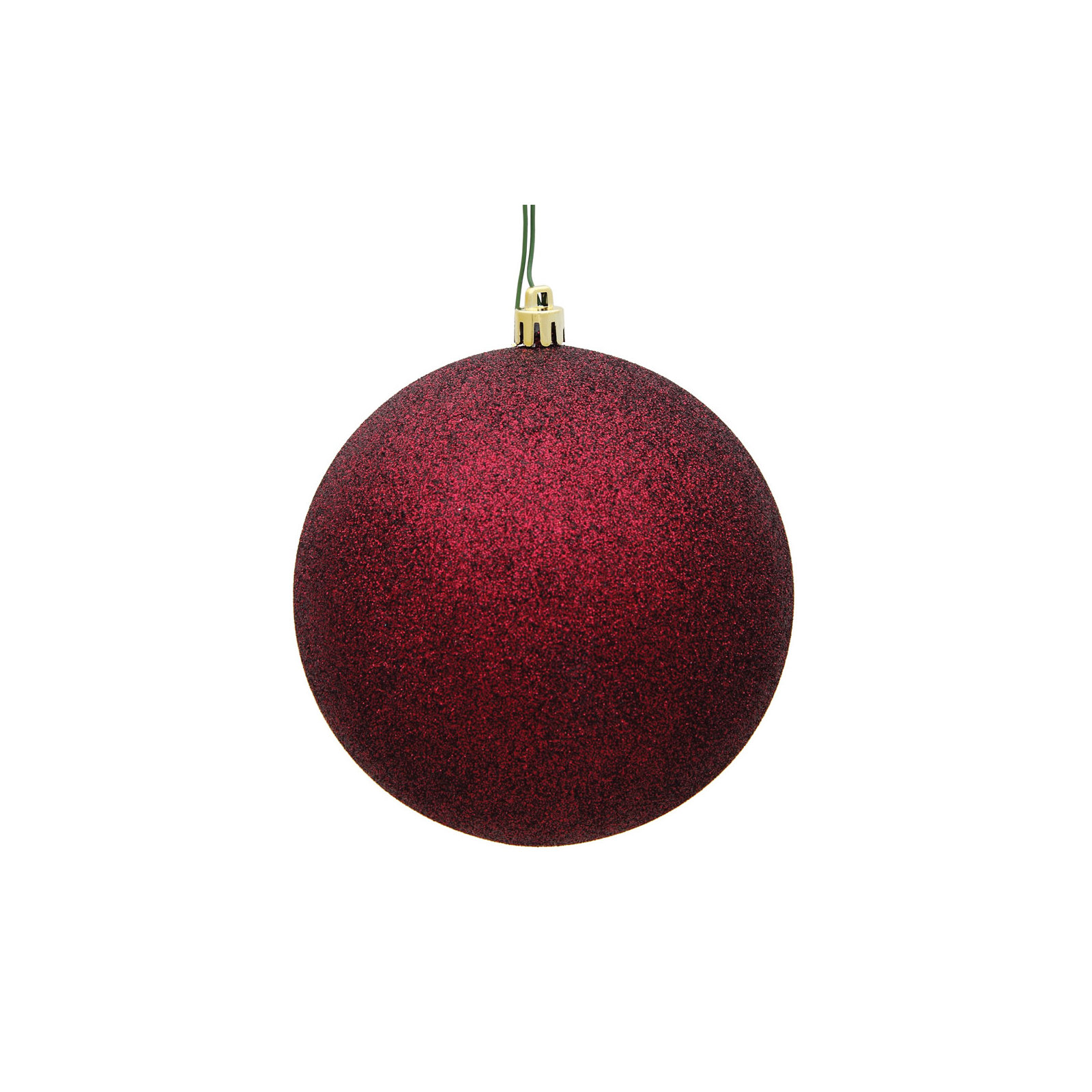 Holiday Décor Ball Ornament, 3" H x 3" W x 3" D, Burgundy Glitter
