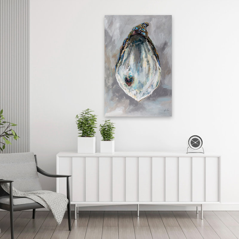 Shucks Coastal Noir Bleu Gris Brun Palourde, H 36 po x l 24 po