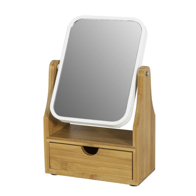 Crook Wood Flat Floor Mirror with Shelves