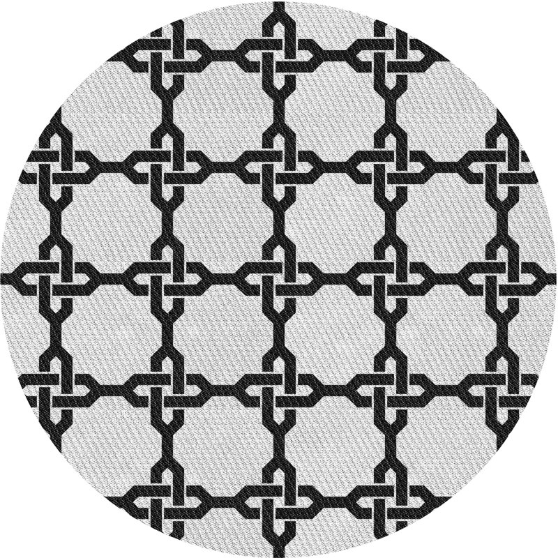 Geometric Indoor Rug, Round 3'