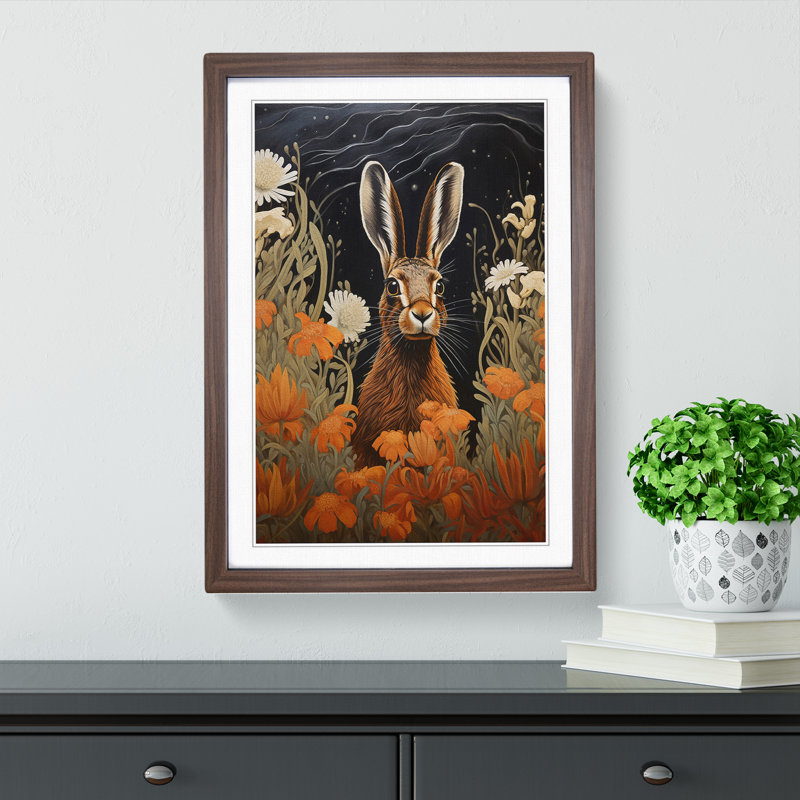 Hare Tachisme - Single Picture Frame Print on Wood