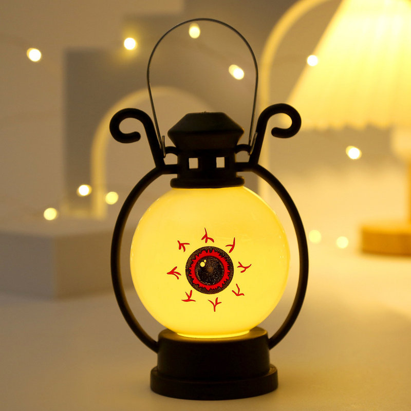 Lanterne portative d'Halloween, mini lanterne de gobelin décorative d'Halloween avec boucle suspendue, décoration d'Halloween pour la cour intérieure, la C
