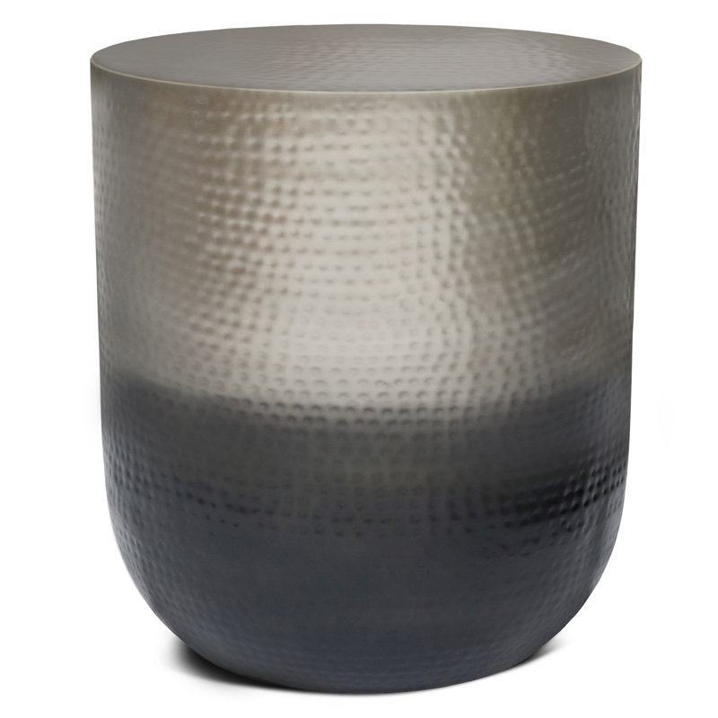 Table de bout en métal l 19 po Nova, Argent ombré