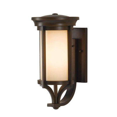Tiffany Bronze Frosted Glass Outdoor Wall Lantern