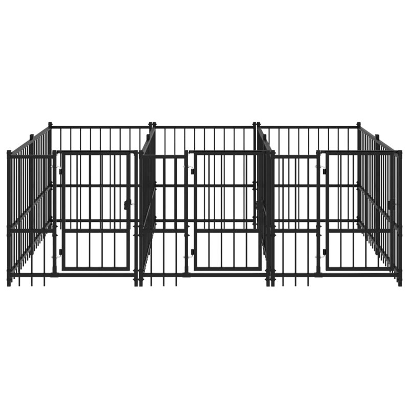 Finnegan Steel Kennel With Door, 100cm H x 291cm W x 193.5cm D