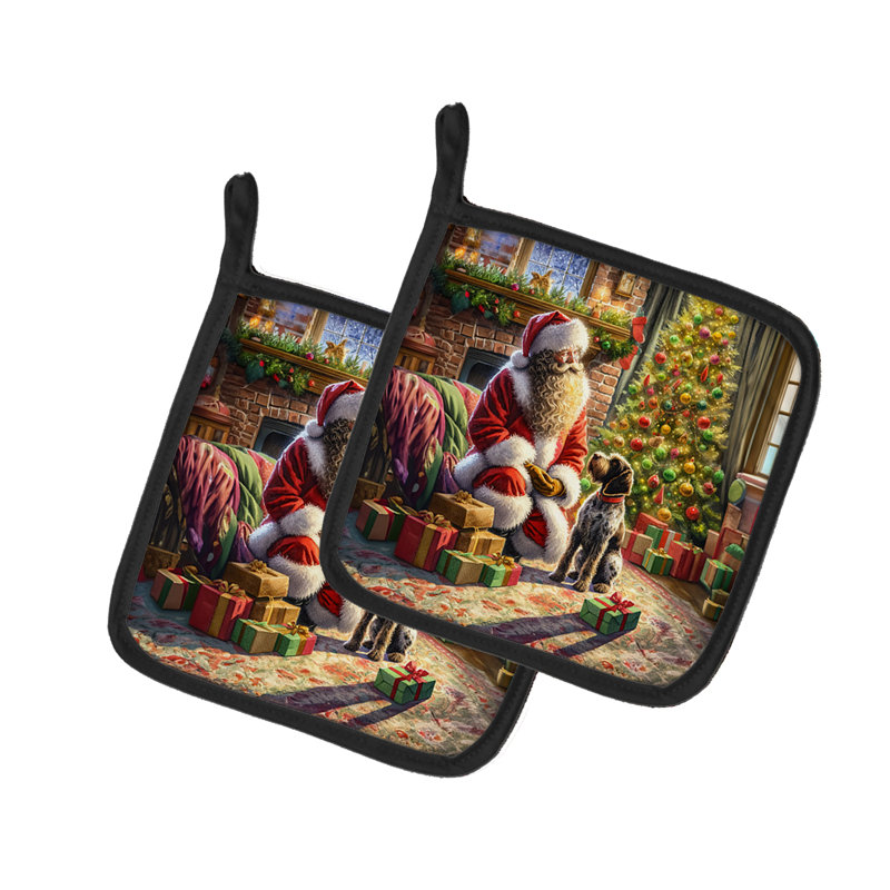 Paire de poignées en fil de fer pointant Griffon et Père Noël