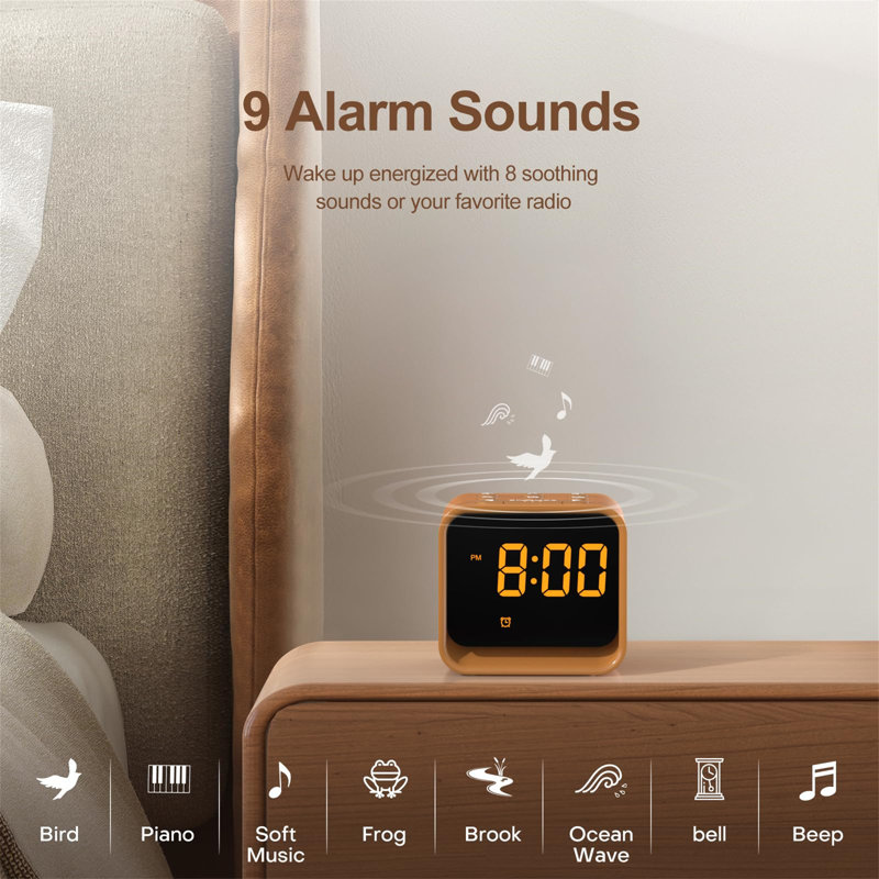 Digital Plastic / Acrylic Electric Tabletop Clock Brown
