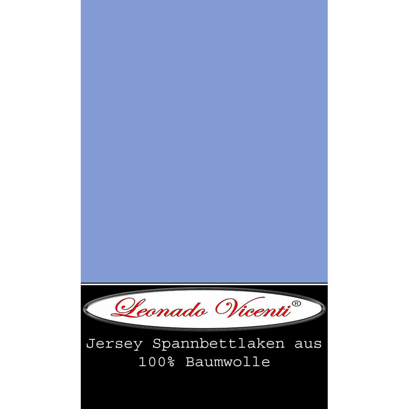 100% Cotton Jersey Knit Fitted Sheet, European Single (90 x 200cm), Light blue
