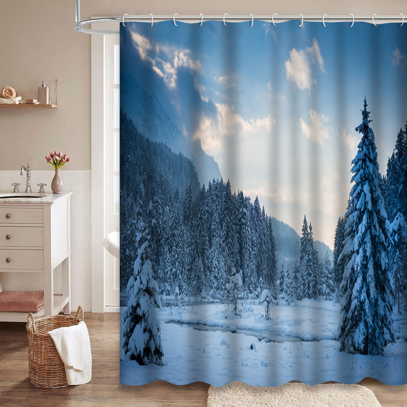 Rideau de douche Snowy, L 72 po x l 84 po