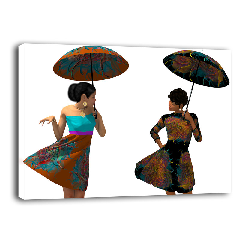 « brella filles mode africain american », reproduction d’impression sur toile, H 20 po x l 30 po x P 1,5 po