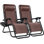 Best Choice Products - Ensemble de 2 fauteuils inclinables réglables en acier à mailles zéro avec coussins et plateaux porte-gobelets, beige