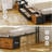 Daybed with 6 Drawers LED Corner Bed with Bookcase & Charging Station Metal Platform Bed Frame for Bedroom, Guest Room-311933764-319753337