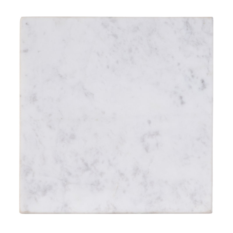 Paulina 9 in. W Square Marble and Iron End Table