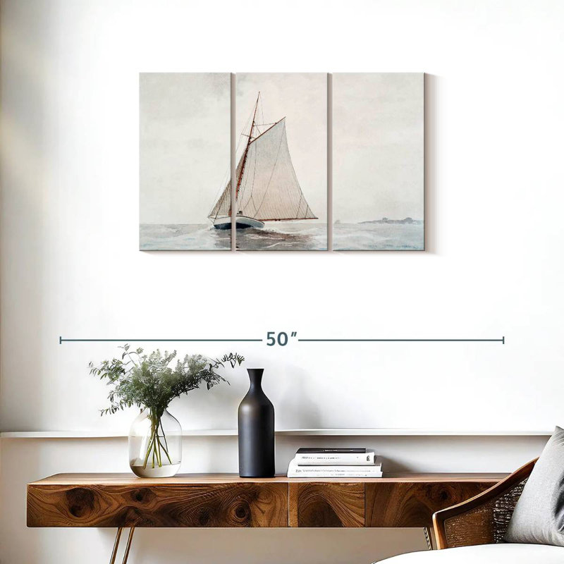 Aletra Sailing Off Gloucester, 20" H x 33" W