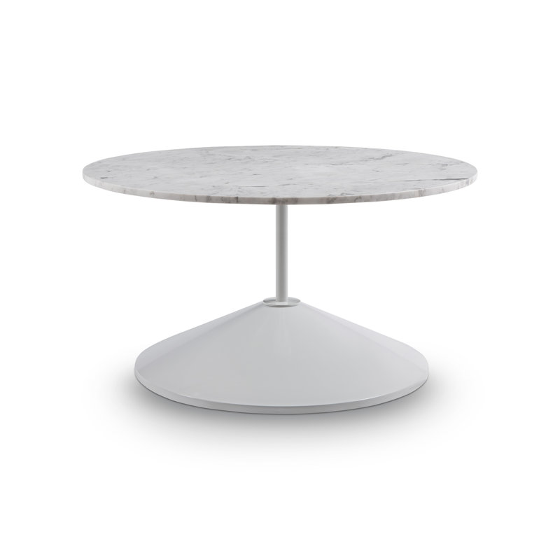 Nihar Pedestal Coffee Table, White