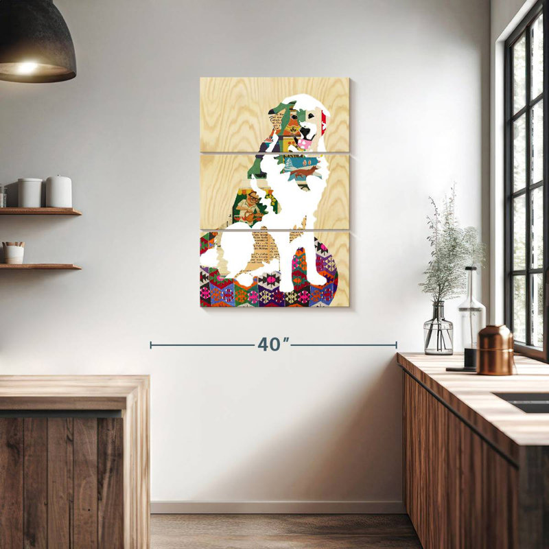 Brampt Collage Pyrenees Dog, 38" H x 24" W