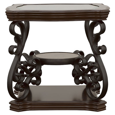 2-Shelf Glass Top End Table